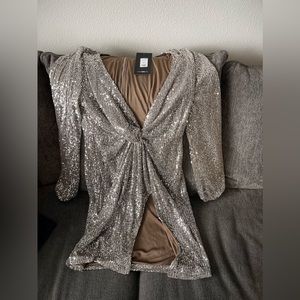 Sequin mini dress long sleeve